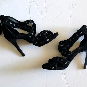 Chinese Laundry Black Heels with Eyelet Detail